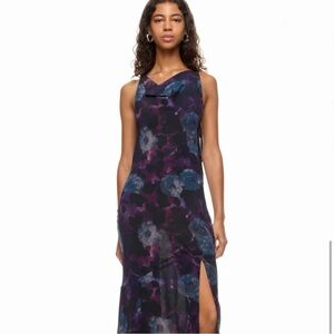 Rotate Birger Christensen Chiffon Floral Maxi Dress sz 38